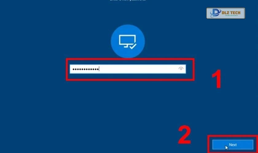 Nhập lại mật khẩu mới cho máy và bấm Next để kết thúc