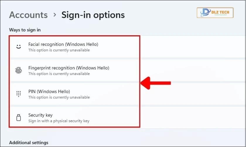 Chọn kiểu mật khẩu phù hợp để cài đặt cho máy tính
