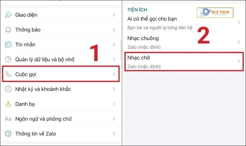 hướng dẫn tạo bài hát chờ trong cuộc gọi zalo