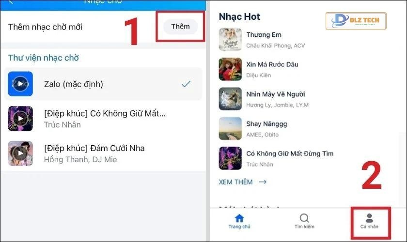 xoá nhạc chờ zalo