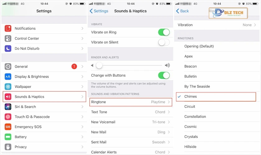 chọn tên file nhạc chuông vừa nảy bạn di chuyển từ máy tính sang iPhone