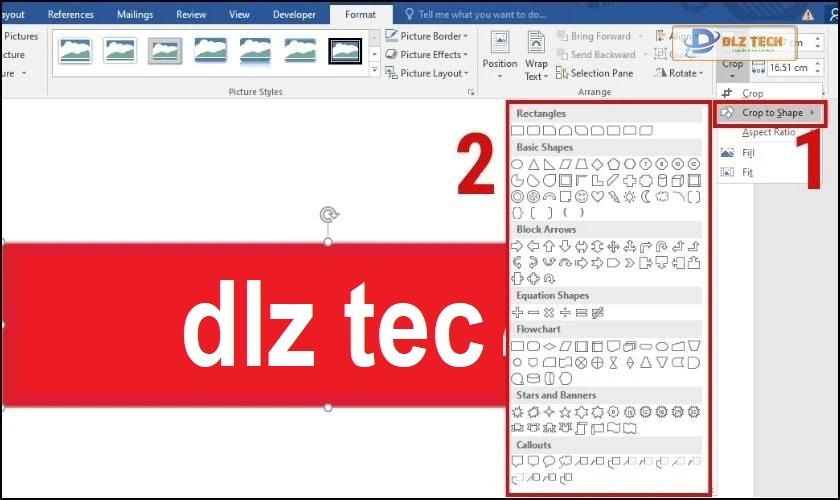 hướng dẫn crop picture trong word theo nhiều kiểu dáng