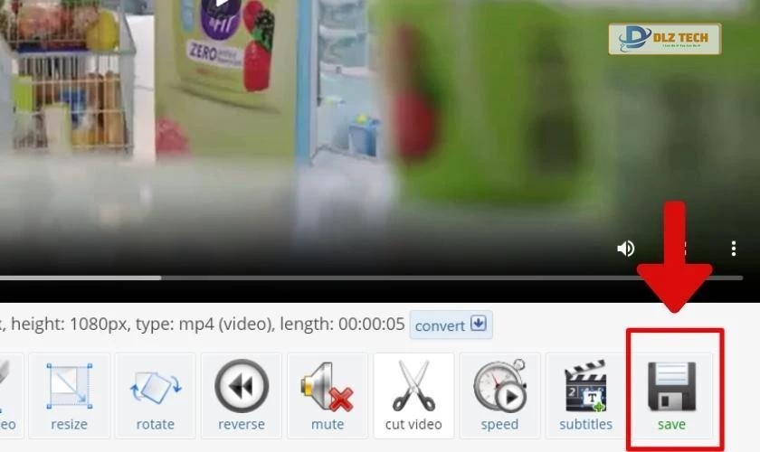 Bấm lưu dể tải video vừa cắt trên máy tính