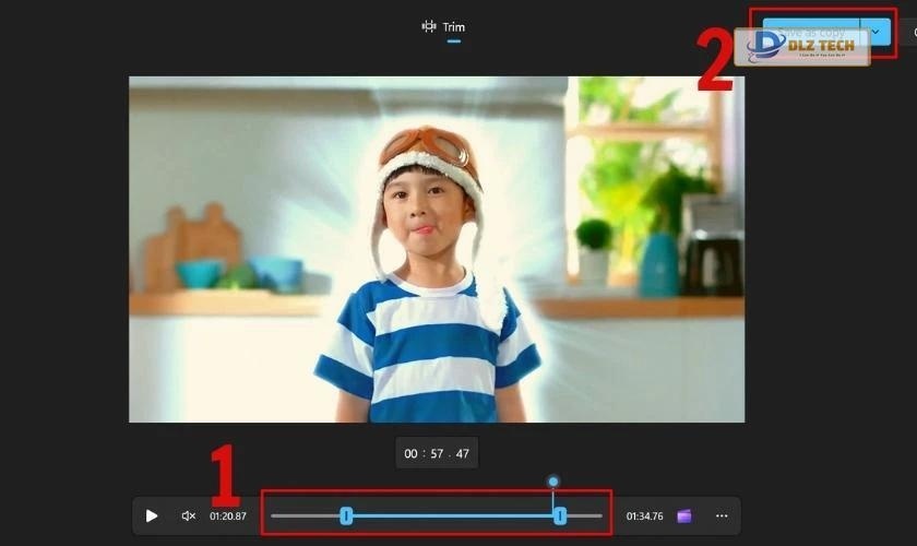 Giới hạn vùng muốn cắt video trên máy tính