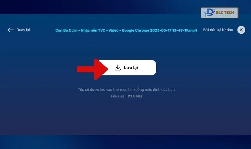 Tiến hành lưu để kết thúc