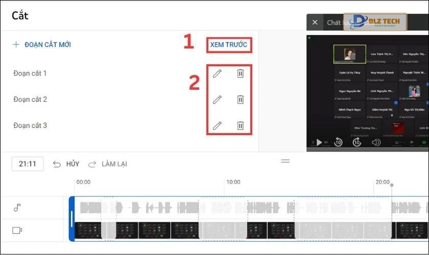 Nháy chuột vào Xem trước