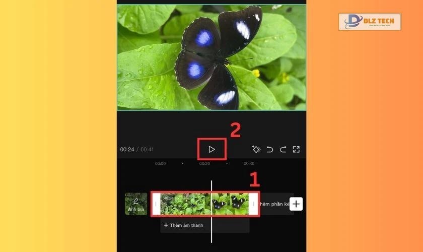 Giữ và di chuyển vạch trắng ở hai đầu