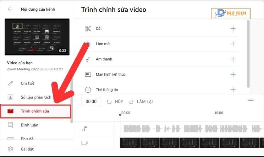 Bấm vào Trình chỉnh sửa