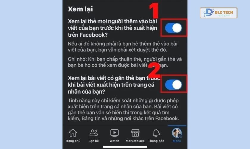 Lướt xuống đến mục Xem lại