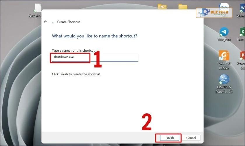 Điền tên cho Shortcut đã tạo