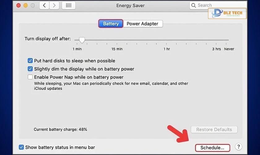 Chọn vào mục Schedule để hẹn giờ tắt máy 