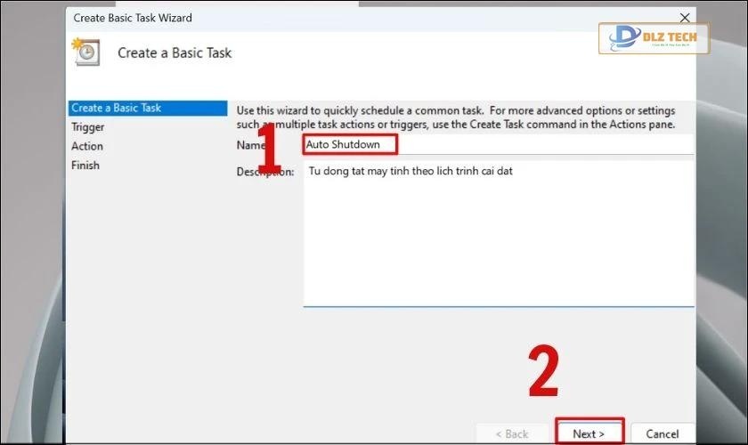 Điền thông tin mô tả vào mục Description