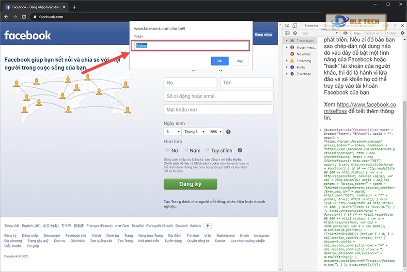 Đăng nhập facebook bằng token