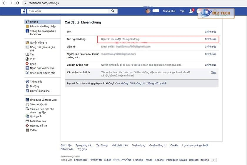 Khai báo tên người dùng