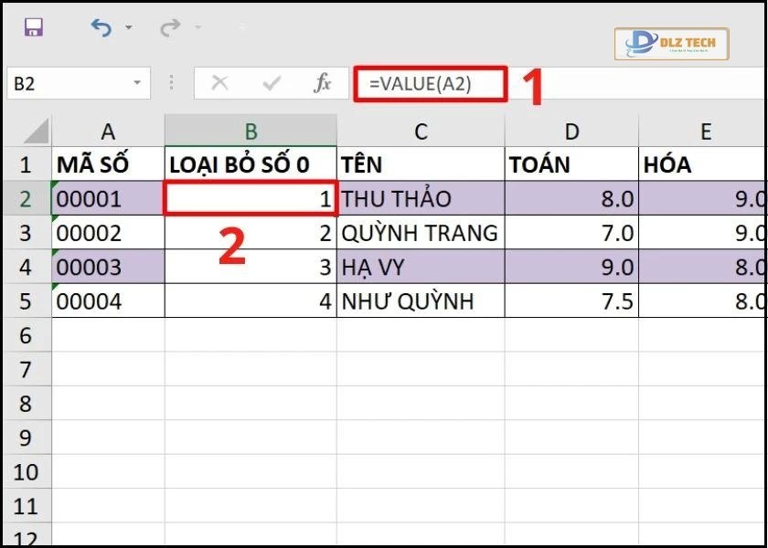 sử dụng hàm value