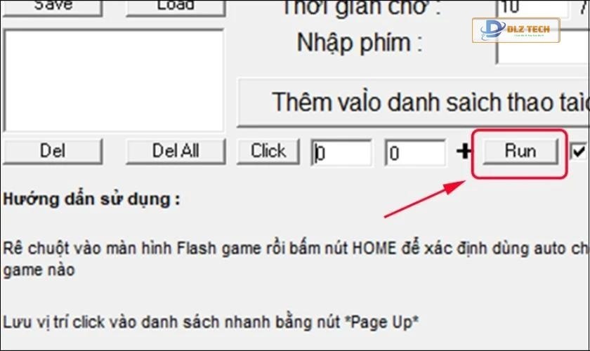 Nhấn run để bắt đầu auto click không chiếm chuột 