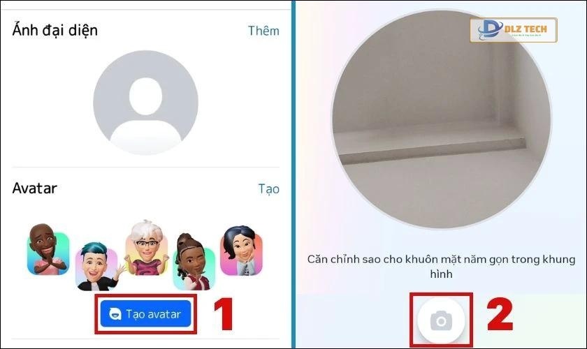 Nhấn vào nút Tạo avatar