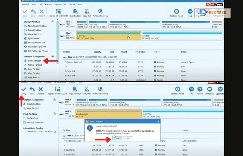 Cắt bad cho ổ cứng bằng phần mềm MiniTool Partition Wizard