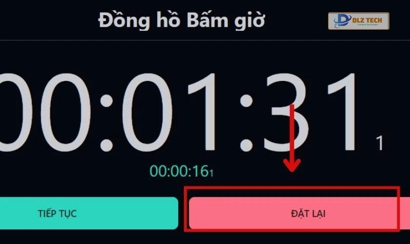 Đặt lại bấm giờ