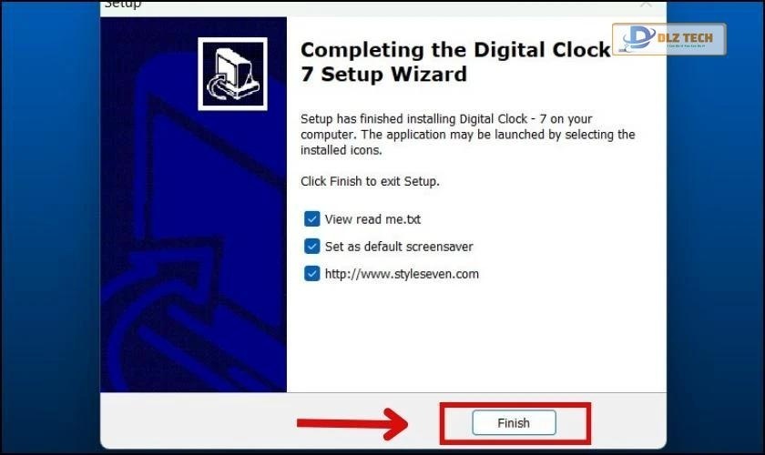Nhấn vào finish để hoàn tất cài đặt