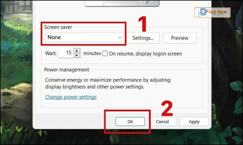 Tắt cài đặt màn hình chờ