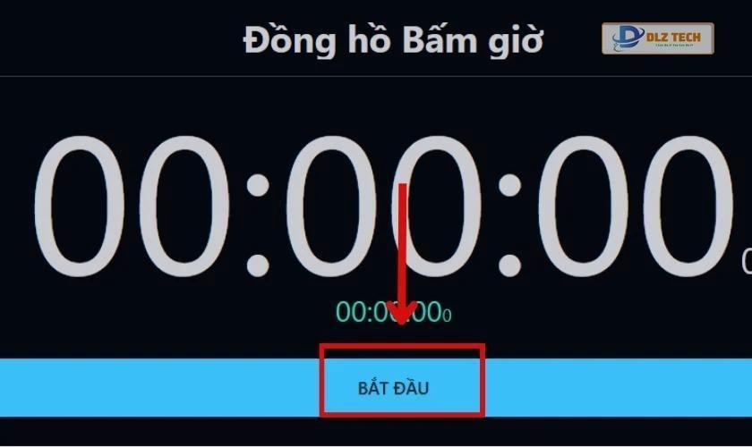 Nhấn nút Bắt đầu để thiết lập bấm giờ