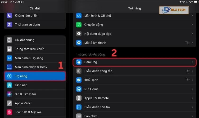 Chuyển bằng thiết lập trong cài đặt