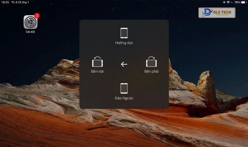 Chọn hướng xoay màn hình