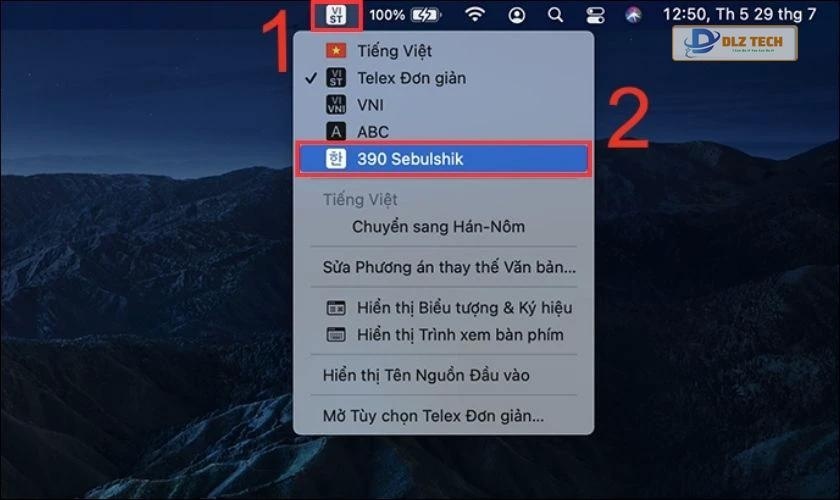 Chuyển bàn phím tiếng Hàn trên macOS