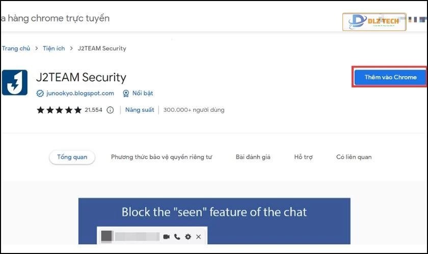 Chọn nút Thêm vào Chrome