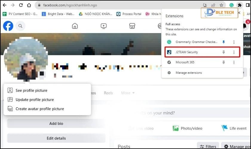 Chọn vào trang cá nhân của mình