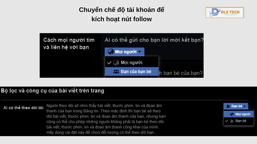 Cách bật chế độ theo dõi trên Facebook với laptop