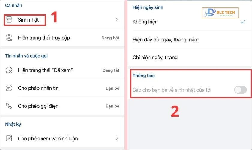 Các bước tắt thông báo sinh nhật trên Zalo
