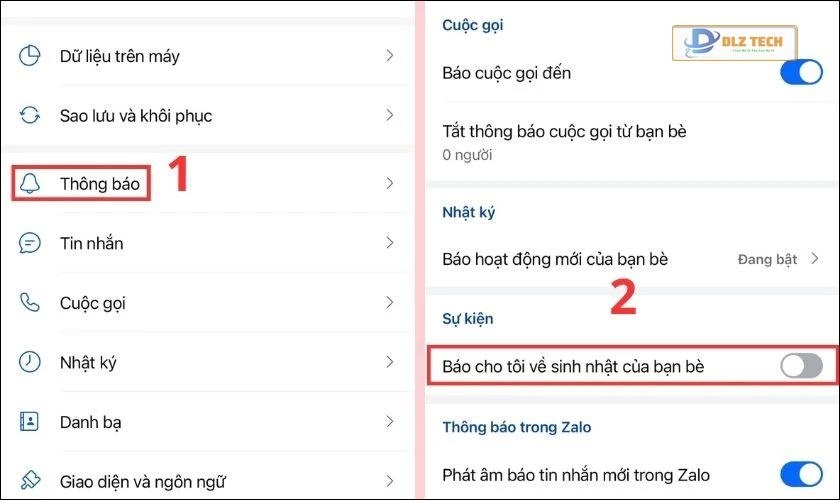 Tắt thông báo sinh nhật bạn bè