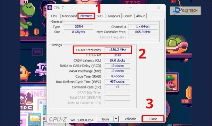 Nhấn vào tùy chọn Memory để xem Bus RAM