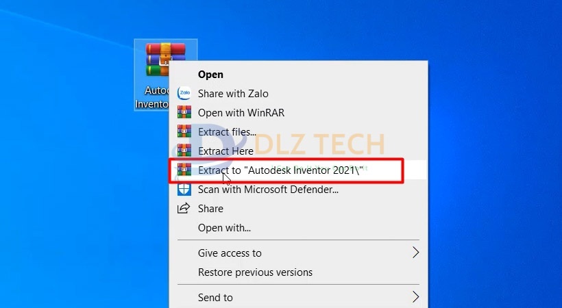 Giải nén file cài Autodesk Inventor 2021 như hình.