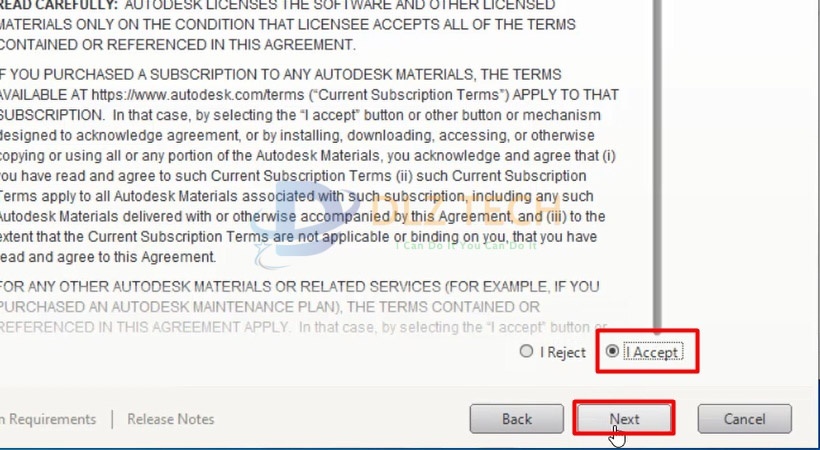 Tiến hành chọn I Accept sau đó chọn Next.
