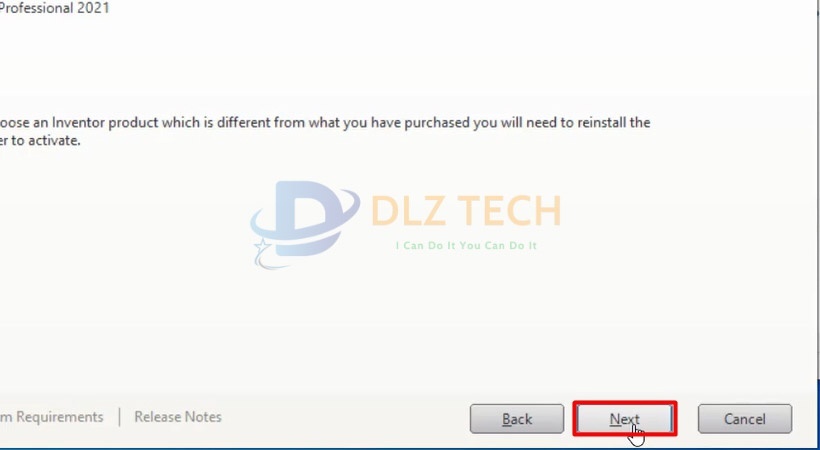 Tiến hành chọn Next để tiếp tục cài Autodesk Inventor 2021.