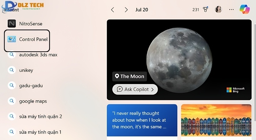 cách đặt mật khẩu máy tính - Mở Control Panel