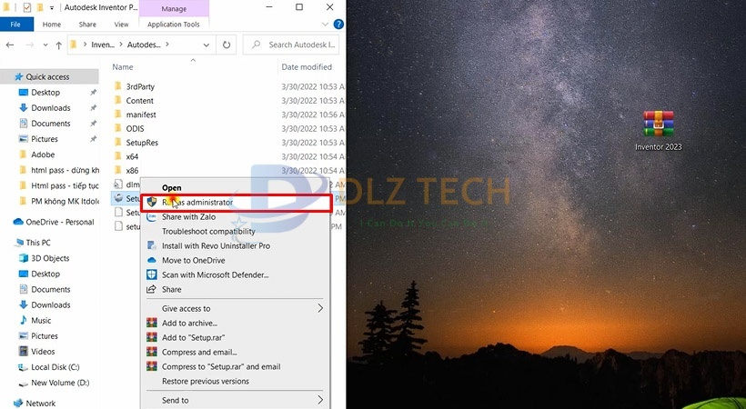 Khởi chạy file Set Up như hình.