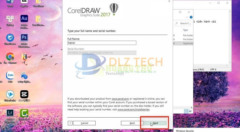 Cài Coreldraw 2017.