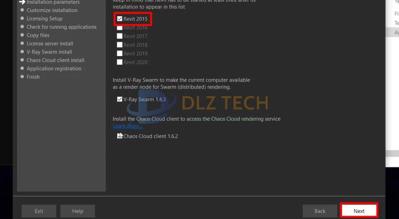 Tích chọn như hình và chọn Next.