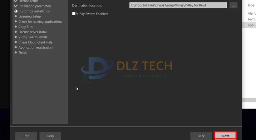 Tiếp tục chọn next để cài Vray For revit 2015.