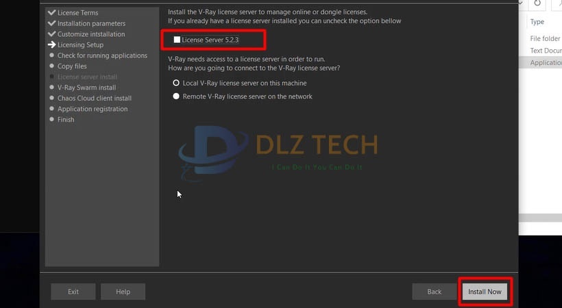 Tích chọn như hình và chọn Install Now.