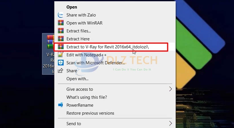 Giải nén file cài đặt như hình.