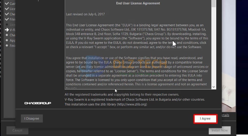 Tiếp tục chọn I Agree.