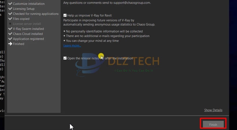 Chọn Finish. Hoàn thành cài đặt phần mềm.