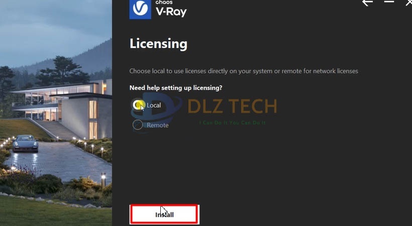 Chọn Local sau đó chọn Install.