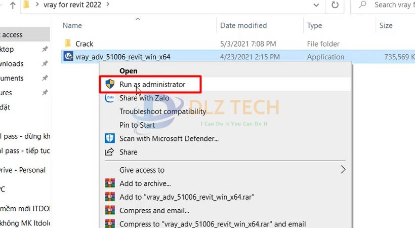 Khởi chạy file như trên bằng quyền admin.