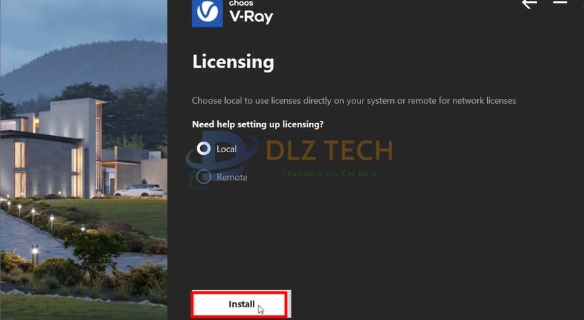Chọn Install để cài Vray For revit 2022.